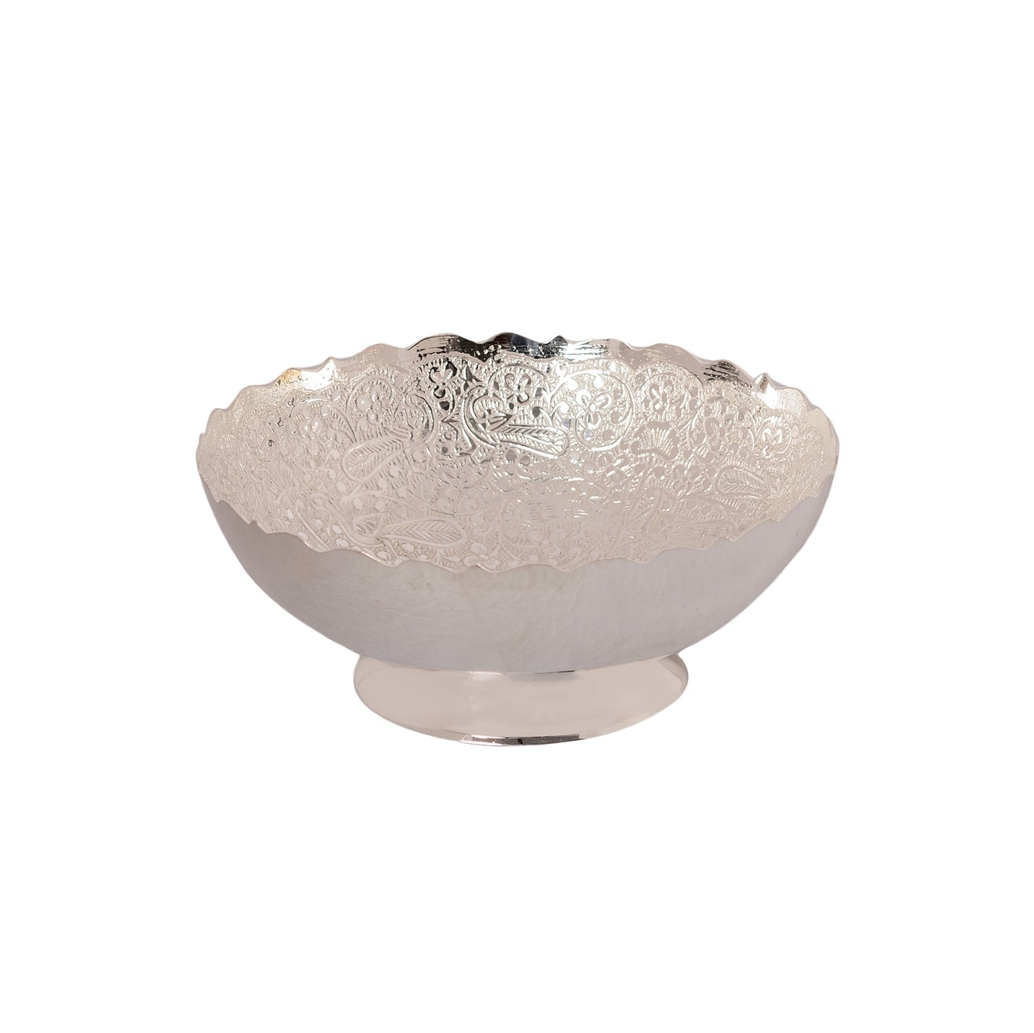 German Silver Multiutility Round Decorative Platter With Velvet Box Kafalo