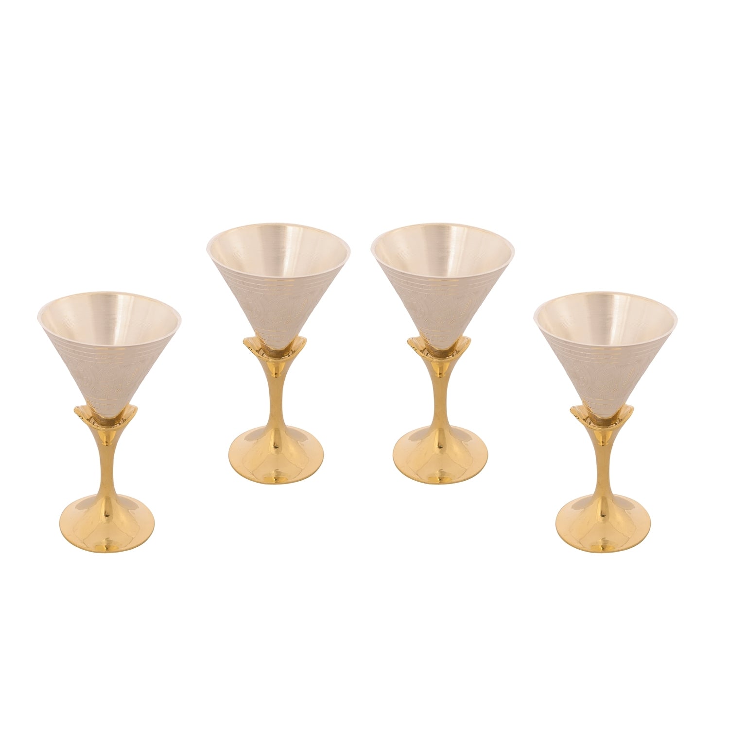 German Silver Wine Glass Set of 4 with Luxury Velvet Box Kafalo