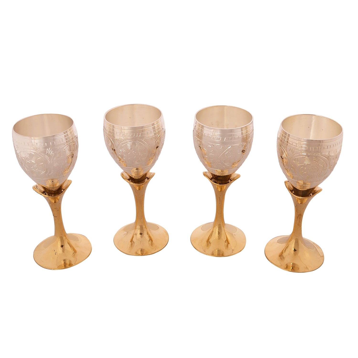 German Silver Wine Glass Set of 4 with Velvet Box Kafalo