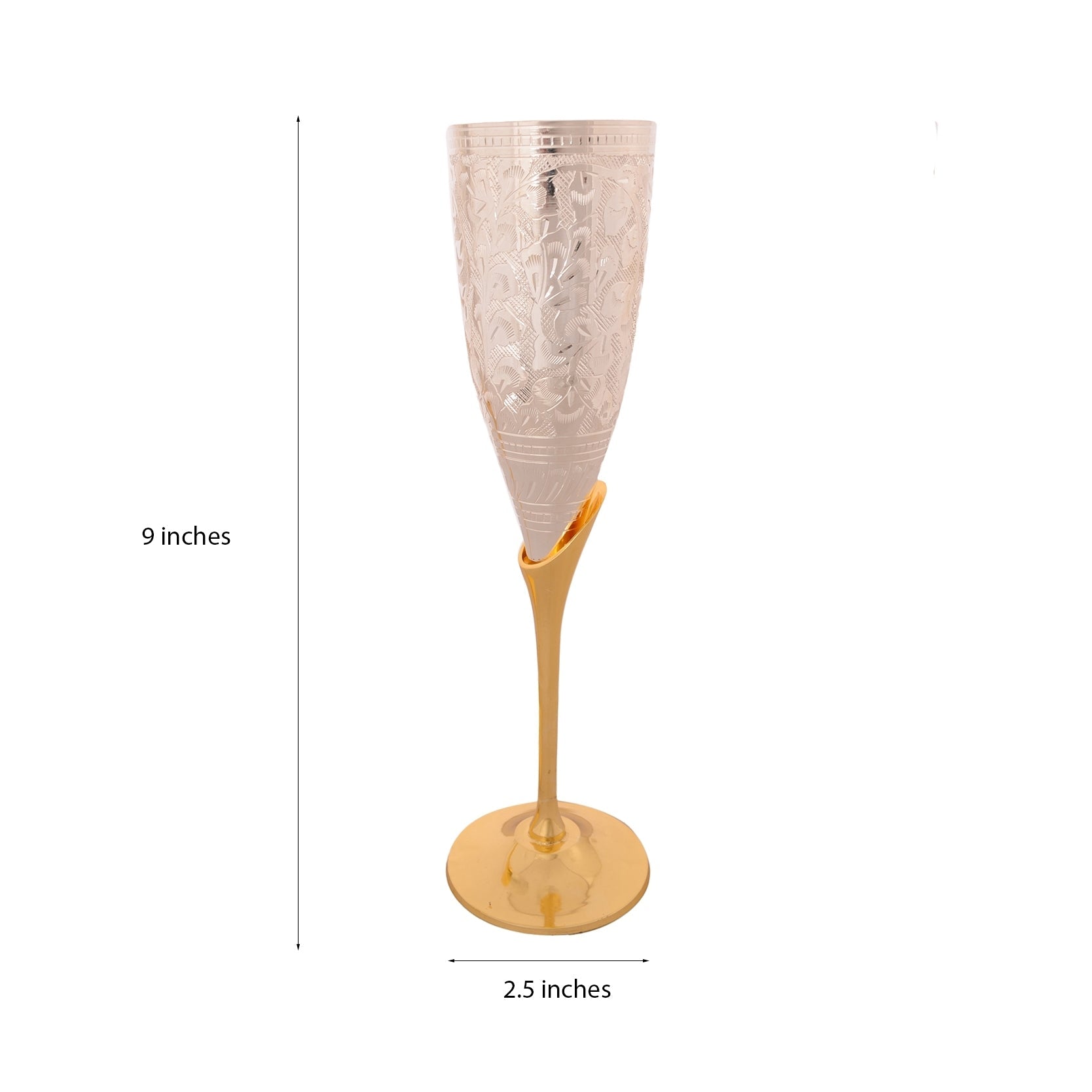 German Silver Grand Wine Glass Set of 2 with Velvet Box Kafalo