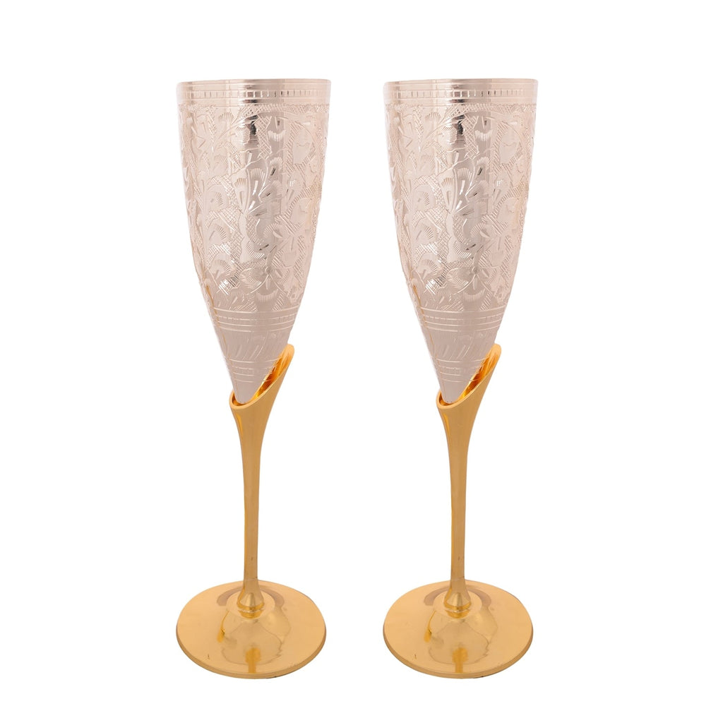 German Silver Grand Wine Glass Set of 2 with Velvet Box Kafalo