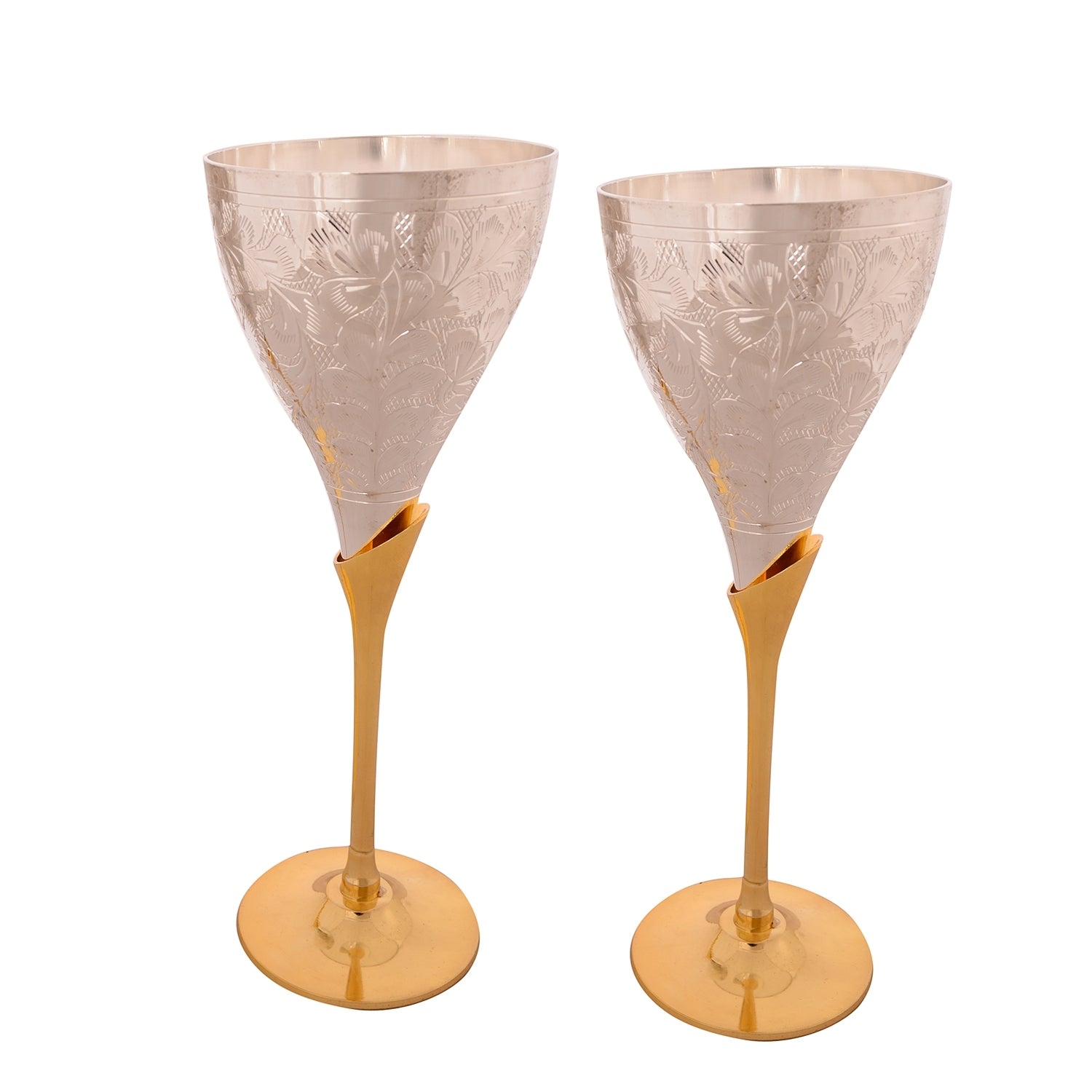 German Silver Wine Glass Set of 2 with Velvet Box Kafalo