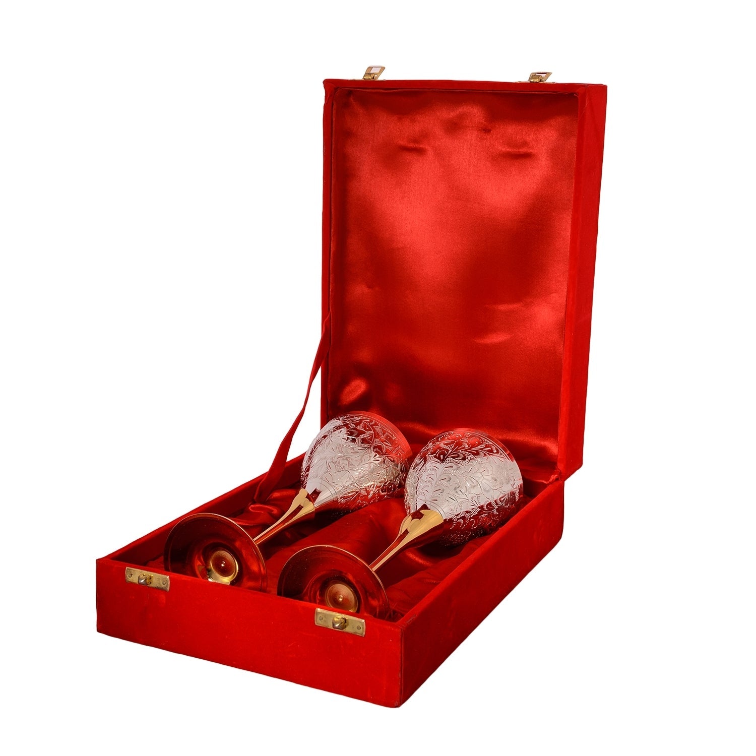 German Silver Wine Glass Set of 2 with Velvet Box Kafalo