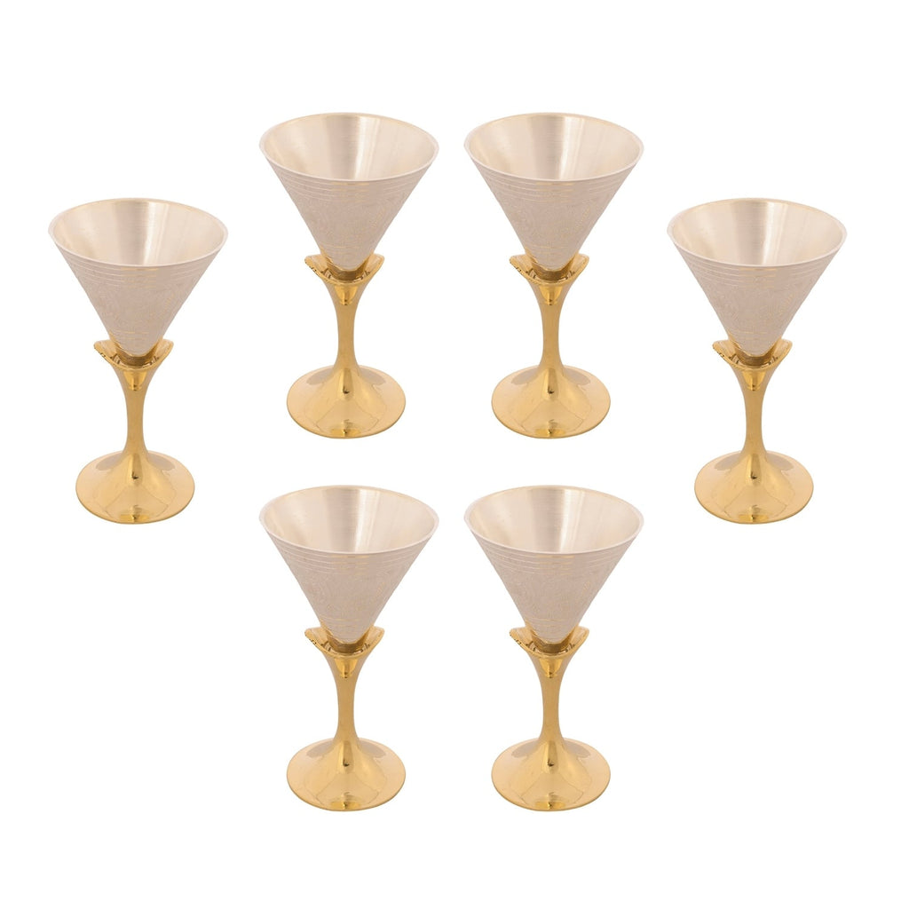 German Silver Exquisite Wine Glass Set of 6 with Velvet Box Kafalo