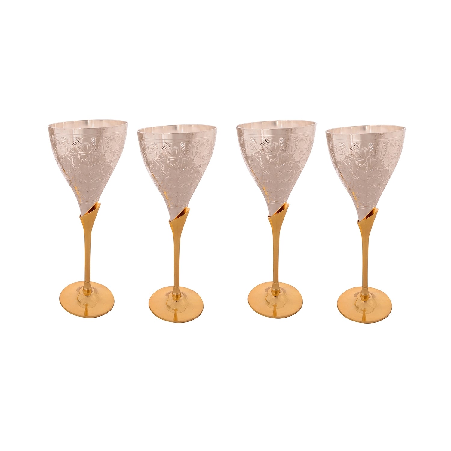 German Silver Elegant Wine Glass Set of 4 with Velvet Box Kafalo