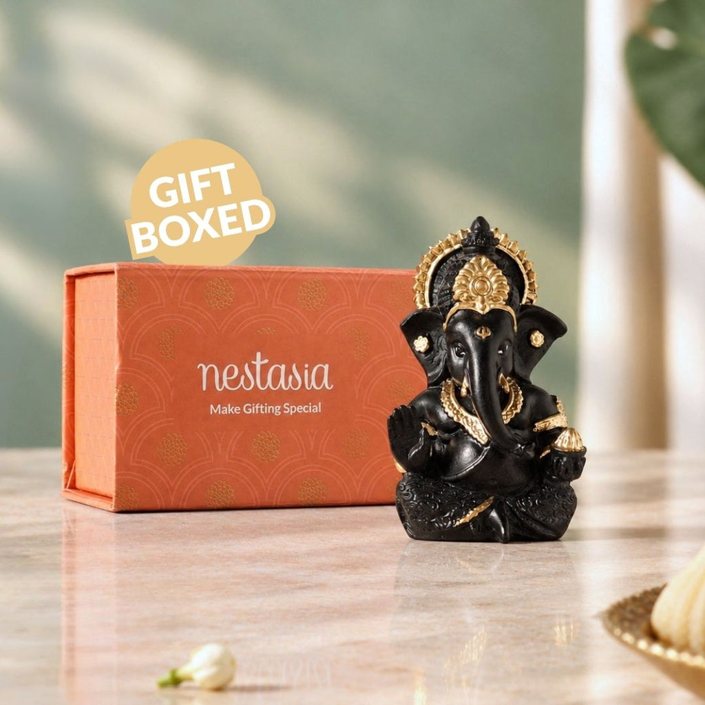 Ganesh Idol For Office And Home Black 9cm Nestasia