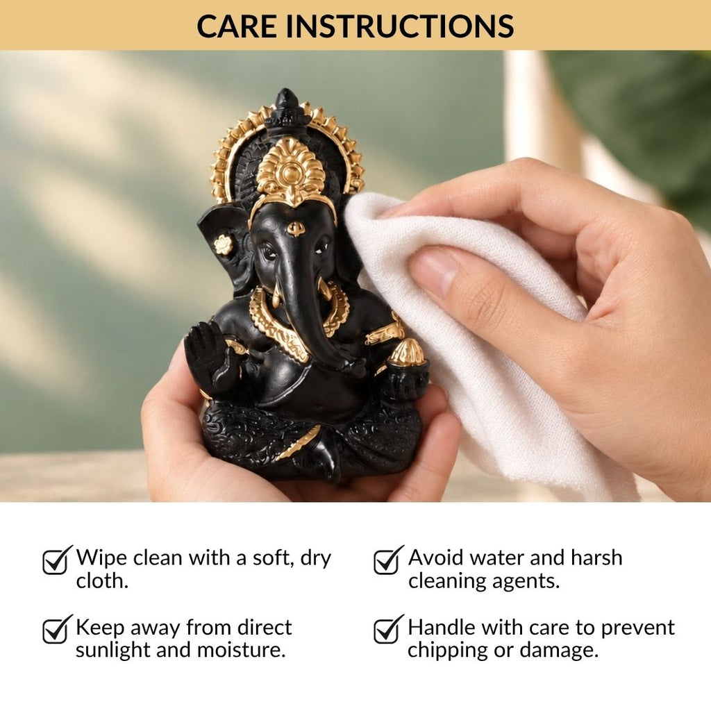 Ganesh Idol For Office And Home Black 9cm Nestasia