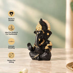 Ganesh Idol For Office And Home Black 9cm Nestasia