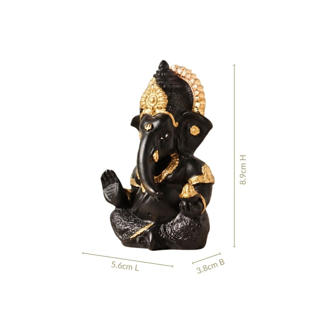 Ganesh Idol For Office And Home Black 9cm Nestasia