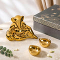 Ganesha Idol With Diya In Gift Box Set Of 3 Nestasia