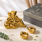 Ganesha Idol With Diya In Gift Box Set Of 3 Nestasia