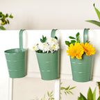 Garden Muse Hanging Flower Bucket Set Of 3 Sage Green Nestasia
