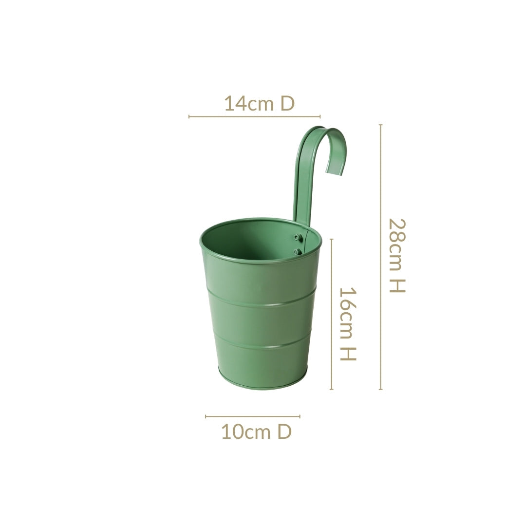 Garden Muse Hanging Flower Bucket Set Of 3 Sage Green Nestasia