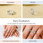 Garden Of Gems Silver Statement Ring Nestasia