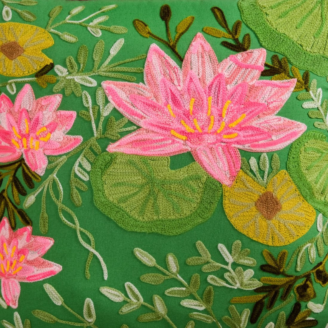 Gardenia Embroidered Cotton Cushion Cover 40x40cm Nestasia