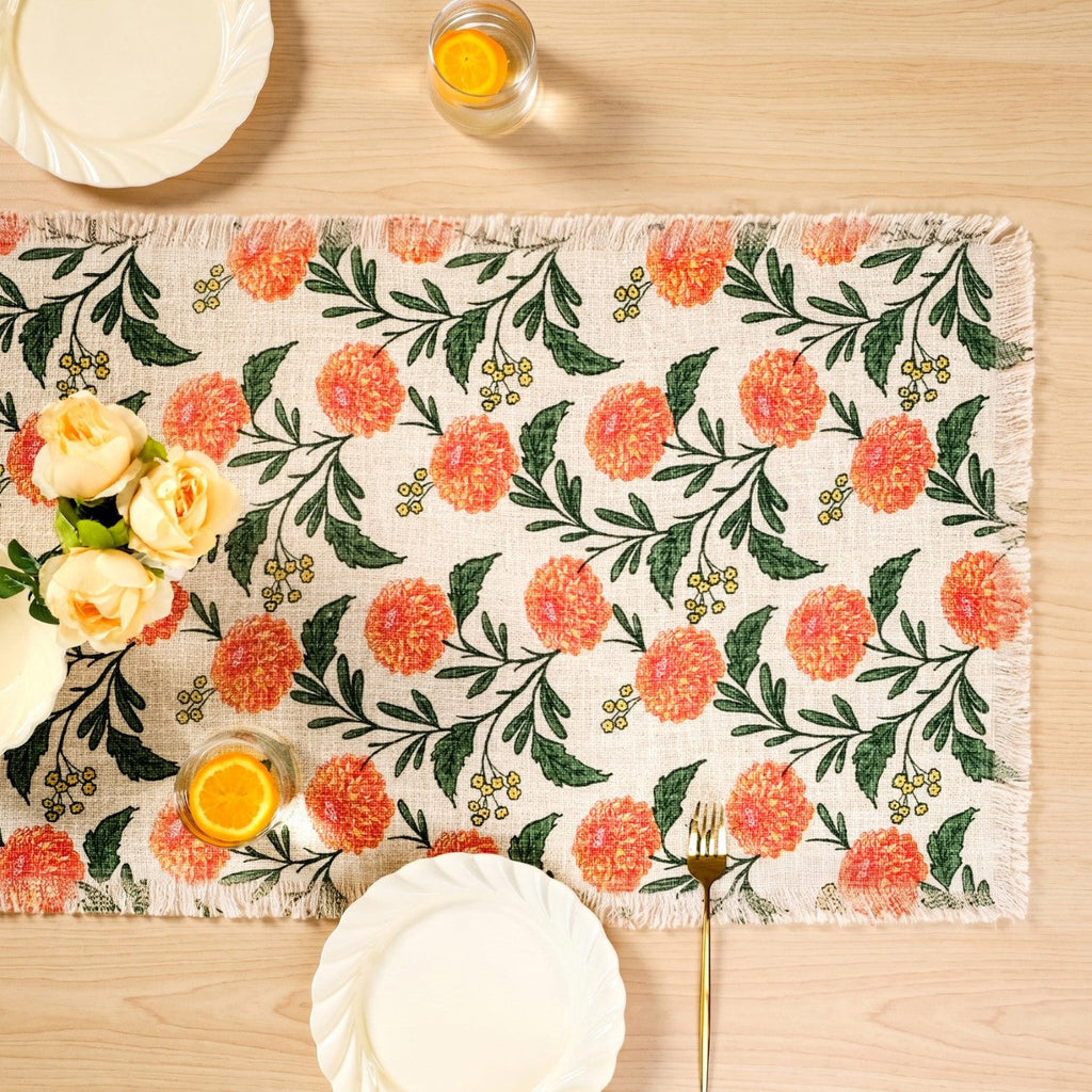Marigold Bloom Cotton Table Runner 182x40cm Nestasia