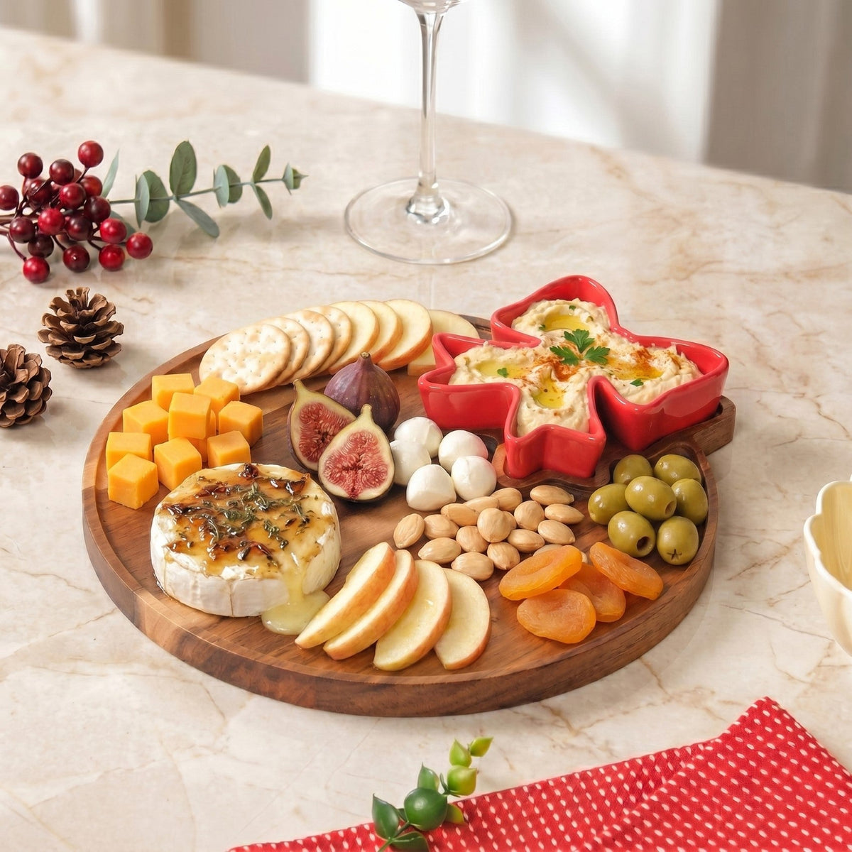 Red Bow Chip Dip Platter Nestasia