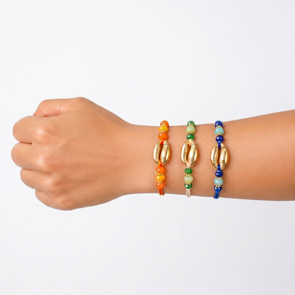 Trio Shell Charm Rakhi Gift Set Nestasia