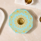 Handpainted Lumia Tealight Holder With Tealight Mint Nestasia