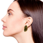 Black Gemstone Drop Earrings Nestasia