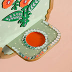 Phool Mirror Work Tealight Candle Holder Lippan Wall Art Set Of 2 Nestasia