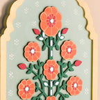 Phool Mirror Work Tealight Candle Holder Lippan Wall Art Set Of 2 Nestasia