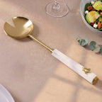 Marble Gold Honeybee Serving Spoon Set Of 2 Nestasia