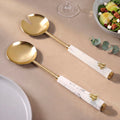 Marble Gold Honeybee Serving Spoon Set Of 2 Nestasia