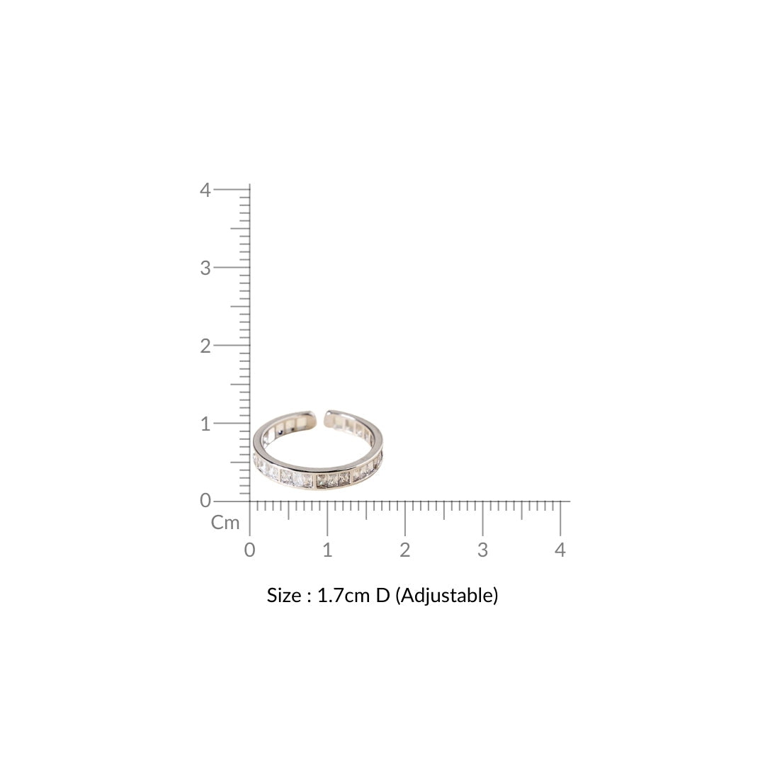 Gilded Glow Silver Luxe Ring Nestasia