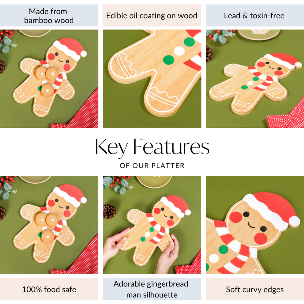 Gingerbread Man Serving Platter 30x22cm Nestasia
