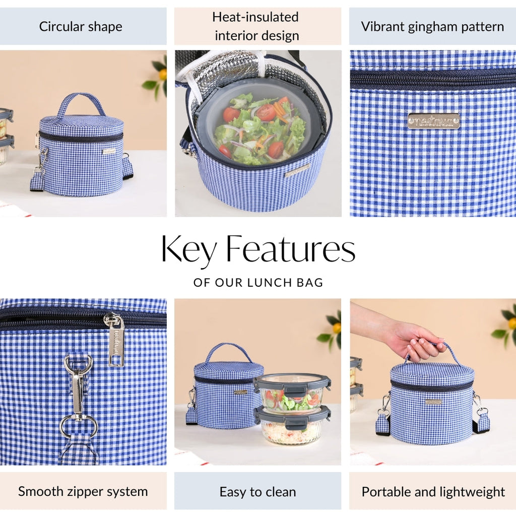 Gingham Daily Insulated Lunch Bag Nestasia