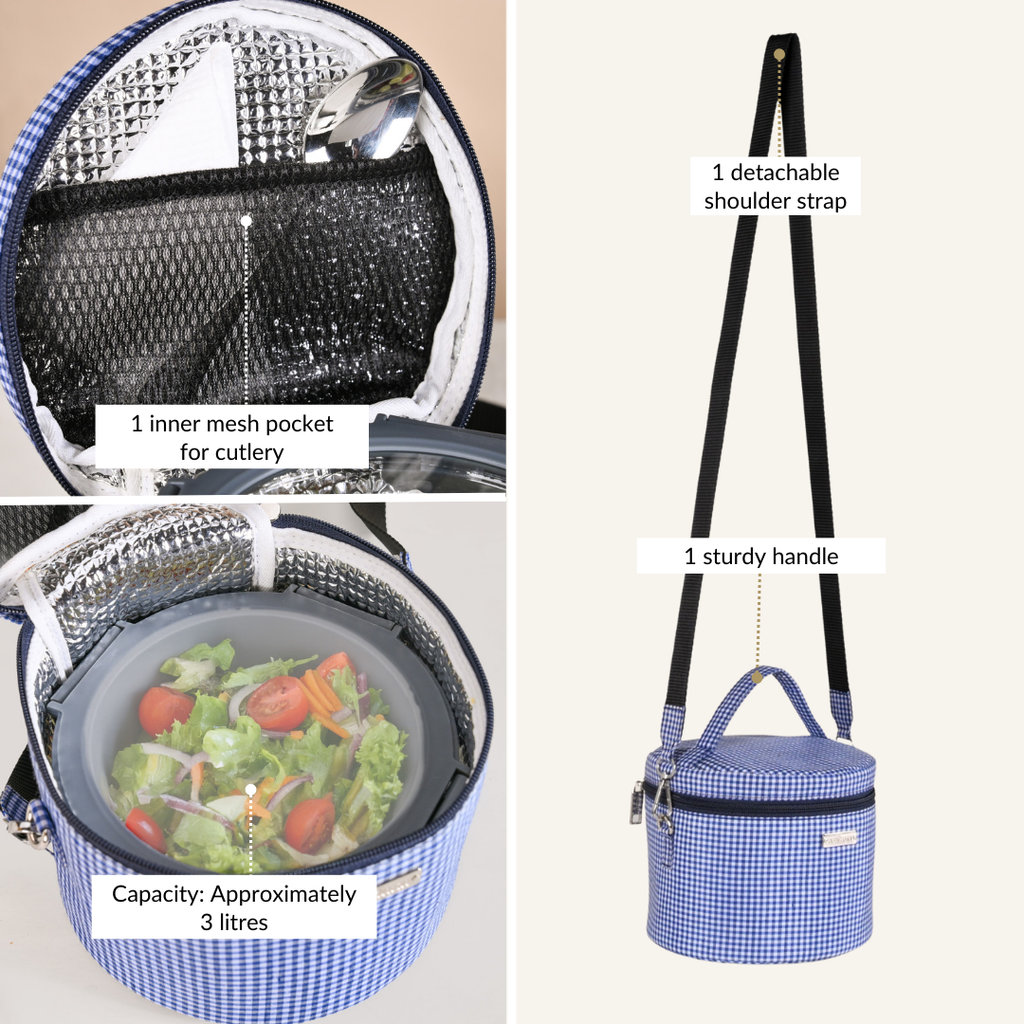 Gingham Daily Insulated Lunch Bag Nestasia