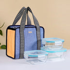 Checkered Lunch Bag Blue Nestasia