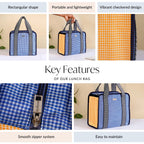 Checkered Lunch Bag Blue Nestasia