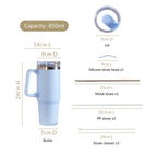 Glacio Leakproof Insulated Water Tumbler With Handle Arctic Blue 850ml Nestasia