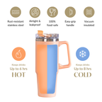 Glacio Spillproof Stainless Steel Water Bottle Soft Apricot 850ml Nestasia