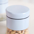 Blue Winnie Glass Jar With Metal Cover Set Of 4 600ml Nestasia