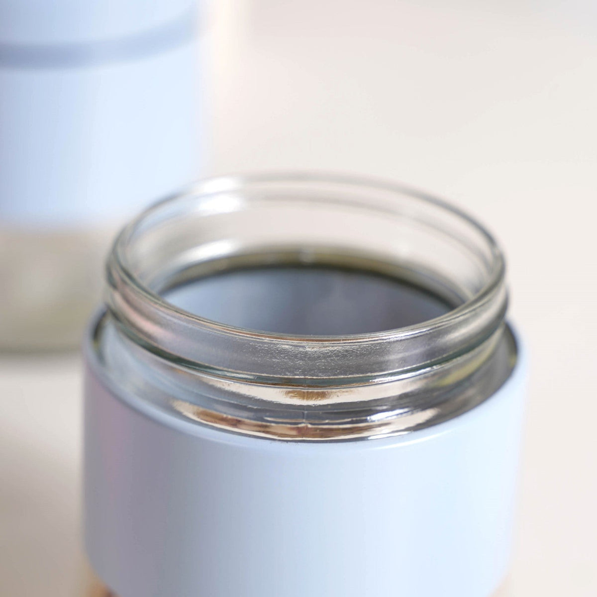 Blue Winnie Glass Jar With Metal Cover Set Of 4 600ml Nestasia