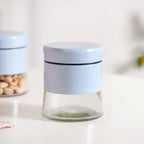 Blue Winnie Glass Jar With Metal Cover Set Of 4 600ml Nestasia
