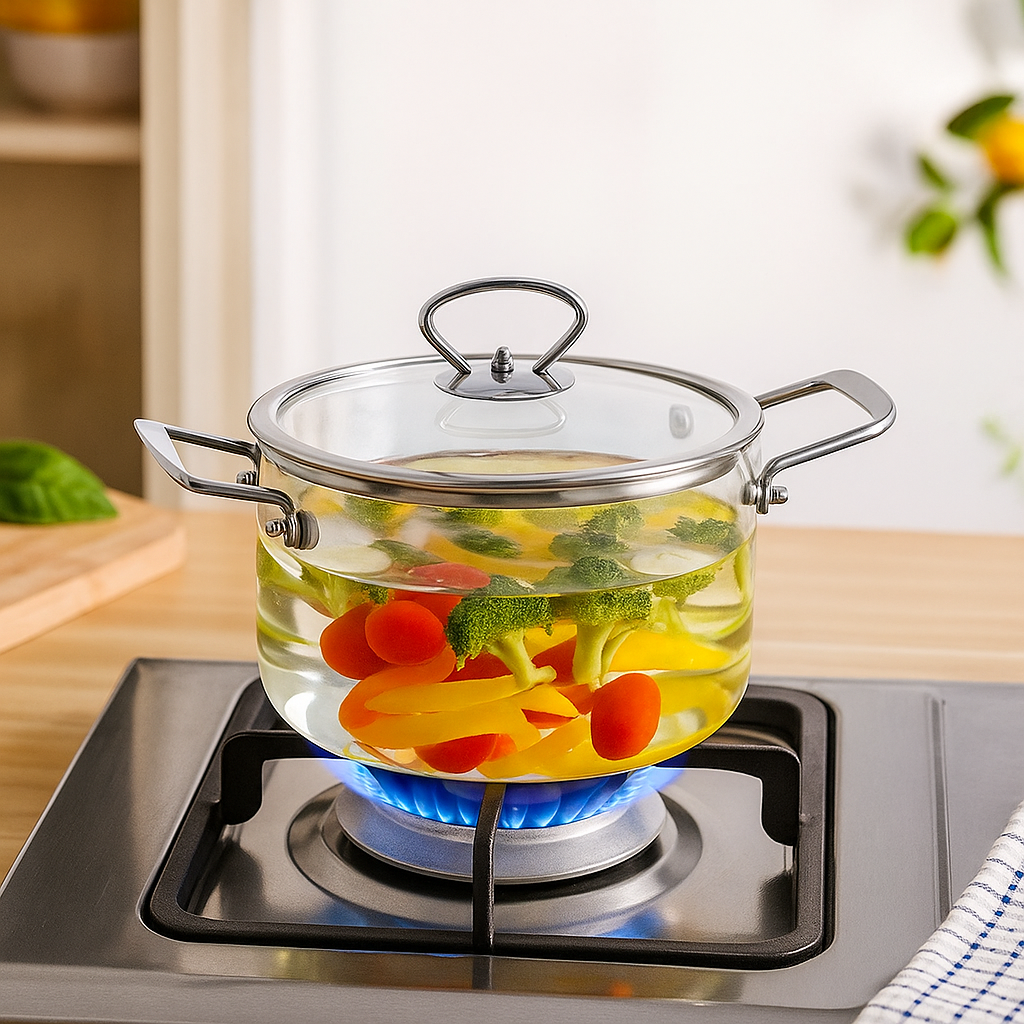 Glass Cooking Pot Medium 3500ml Nestasia