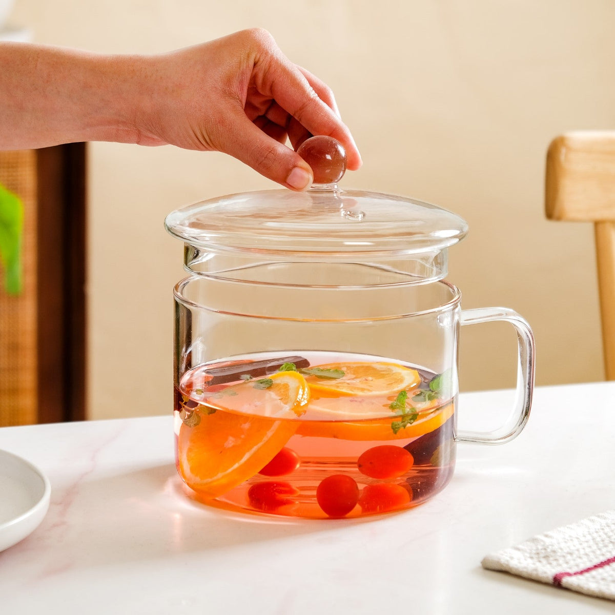 Glass Cooking Pot With Handle 1700ml Nestasia