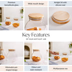 Glass Jar With Wooden Lid Small Set Of 2 500ml Nestasia