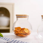 Glass Jar With Wooden Lid Small Set Of 2 500ml Nestasia