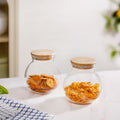 Glass Jar With Wooden Lid Small Set Of 2 500ml Nestasia
