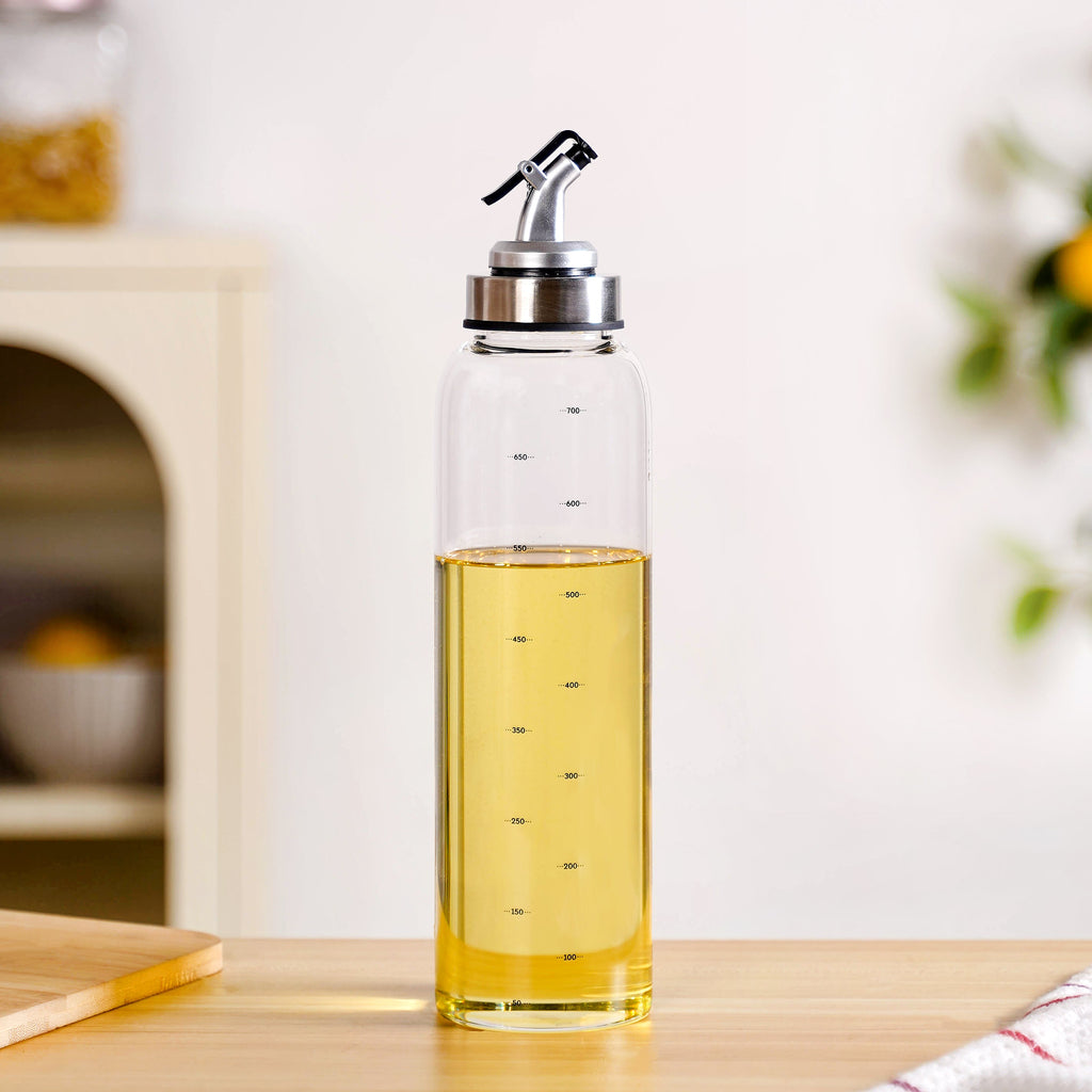 Glass Oil Dispenser Bottle With Measurement Marking 750ml Nestasia