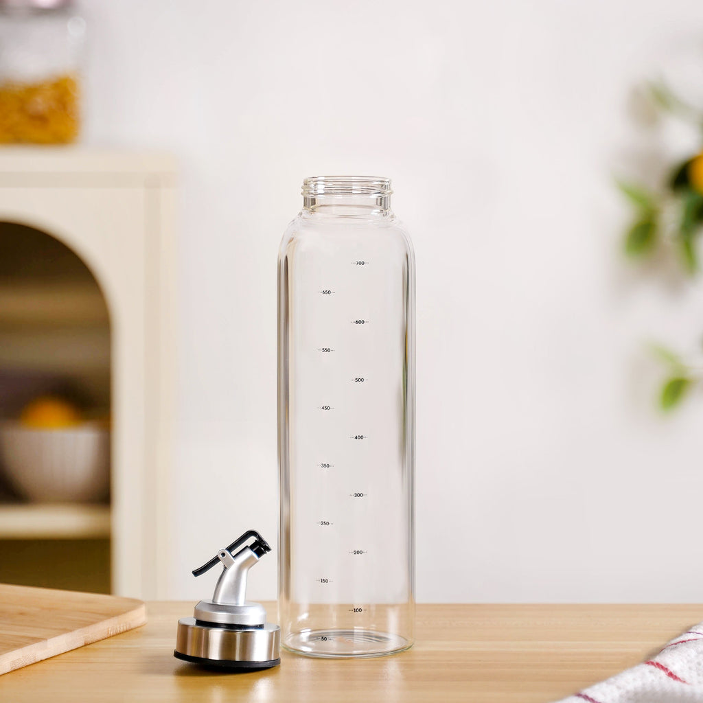 Glass Oil Dispenser Bottle With Measurement Marking 750ml Nestasia