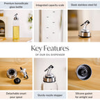 Glass Oil Dispenser Bottle With Measurement Marking 750ml Nestasia