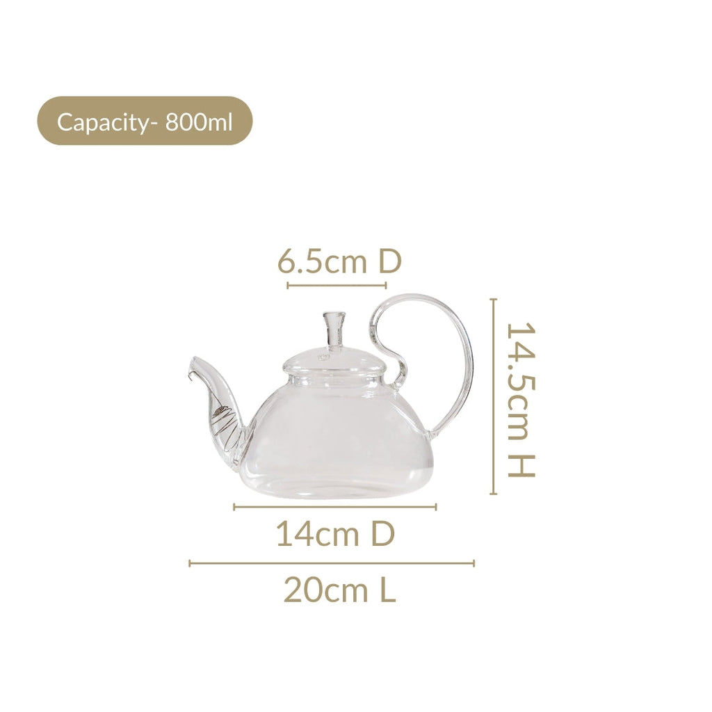 Vintage Glass Tea Pot 800ml Nestasia