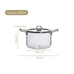 Glass Cooking Pot Medium 3500ml Nestasia