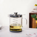 Glass Oil Pot With Strainer 1500ml Nestasia
